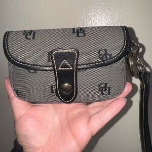 Dooney & Bourke Black DB Signature Logo Jacquard Wristlet